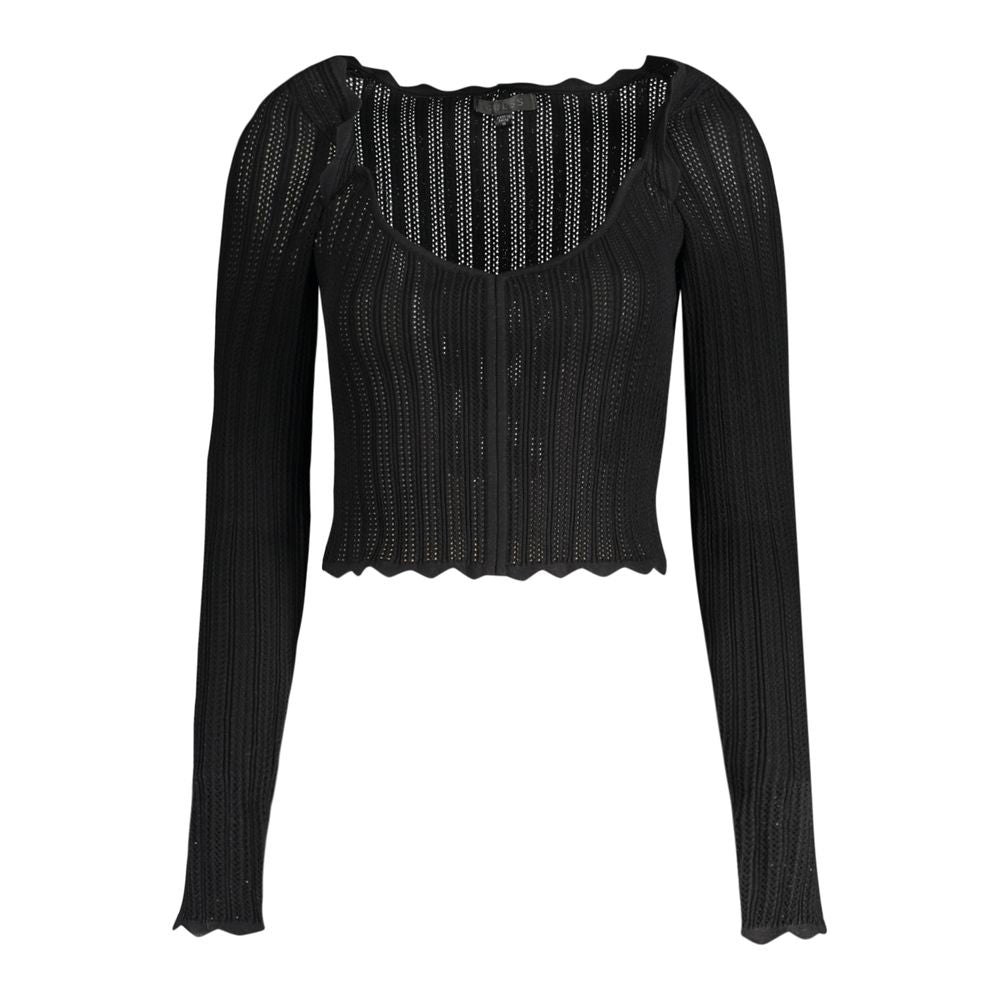 Schwarzer Viskose-Pullover für Damen