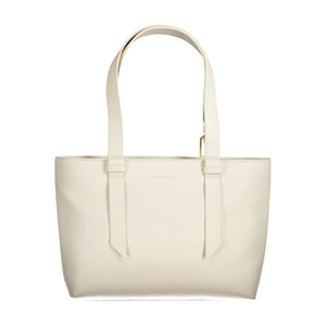 Weiße Lederhandtasche