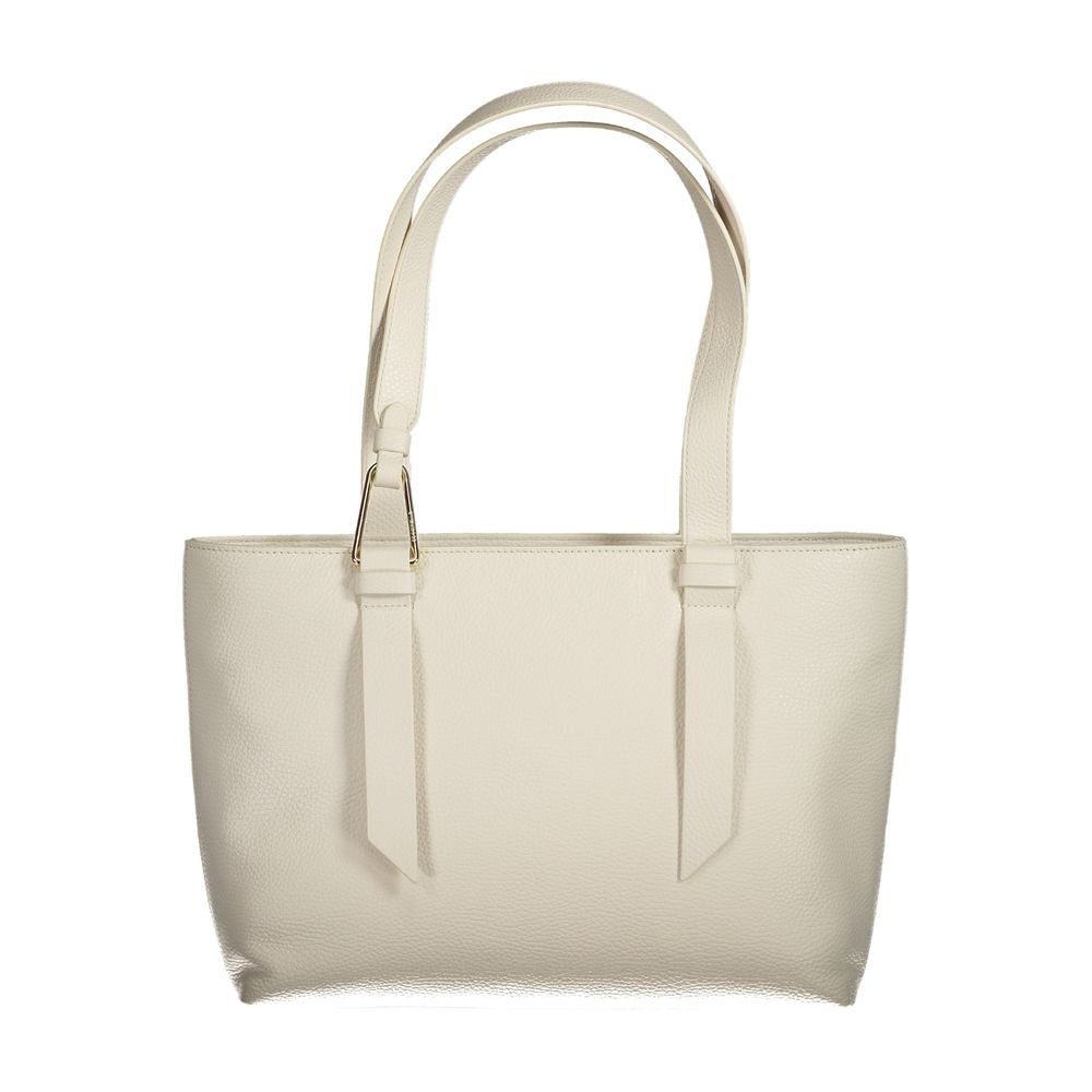 Weiße Lederhandtasche