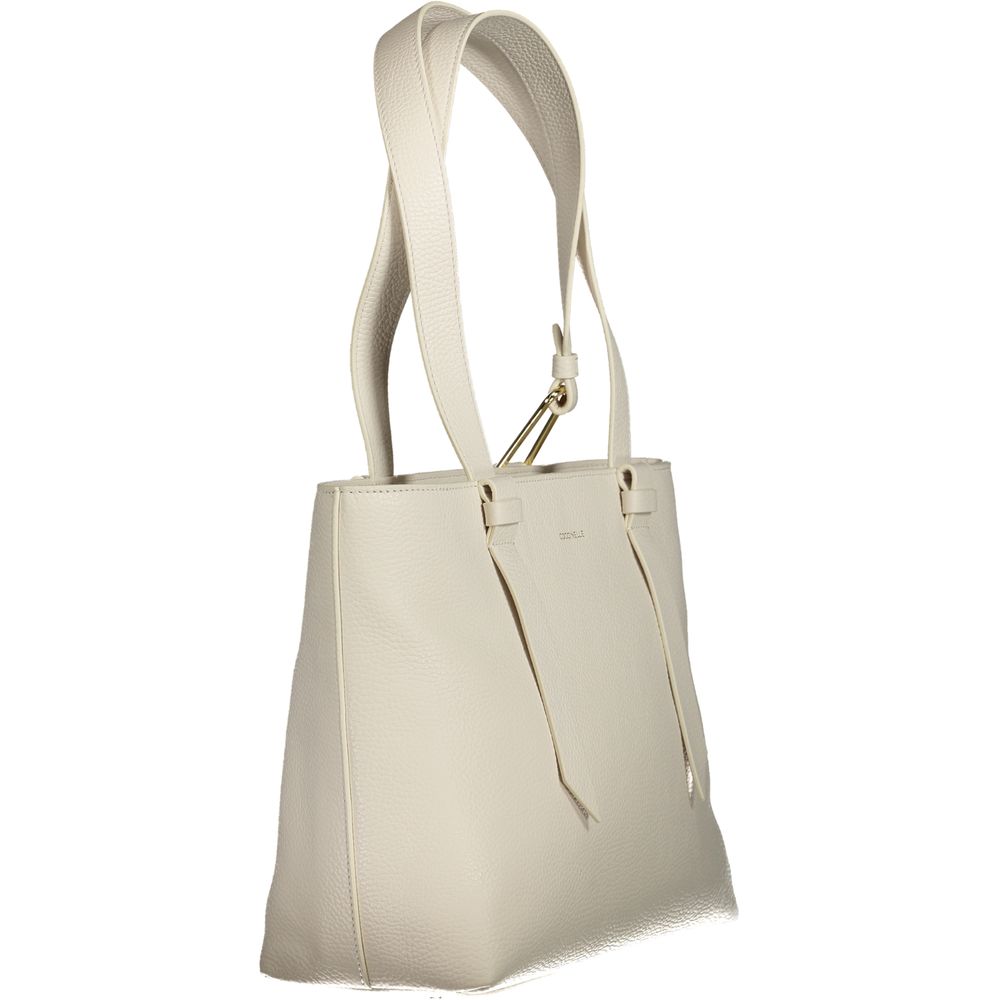 Weiße Lederhandtasche