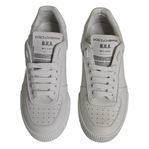 Weiße Miami Leder Low Top Sneakers Schuhe
