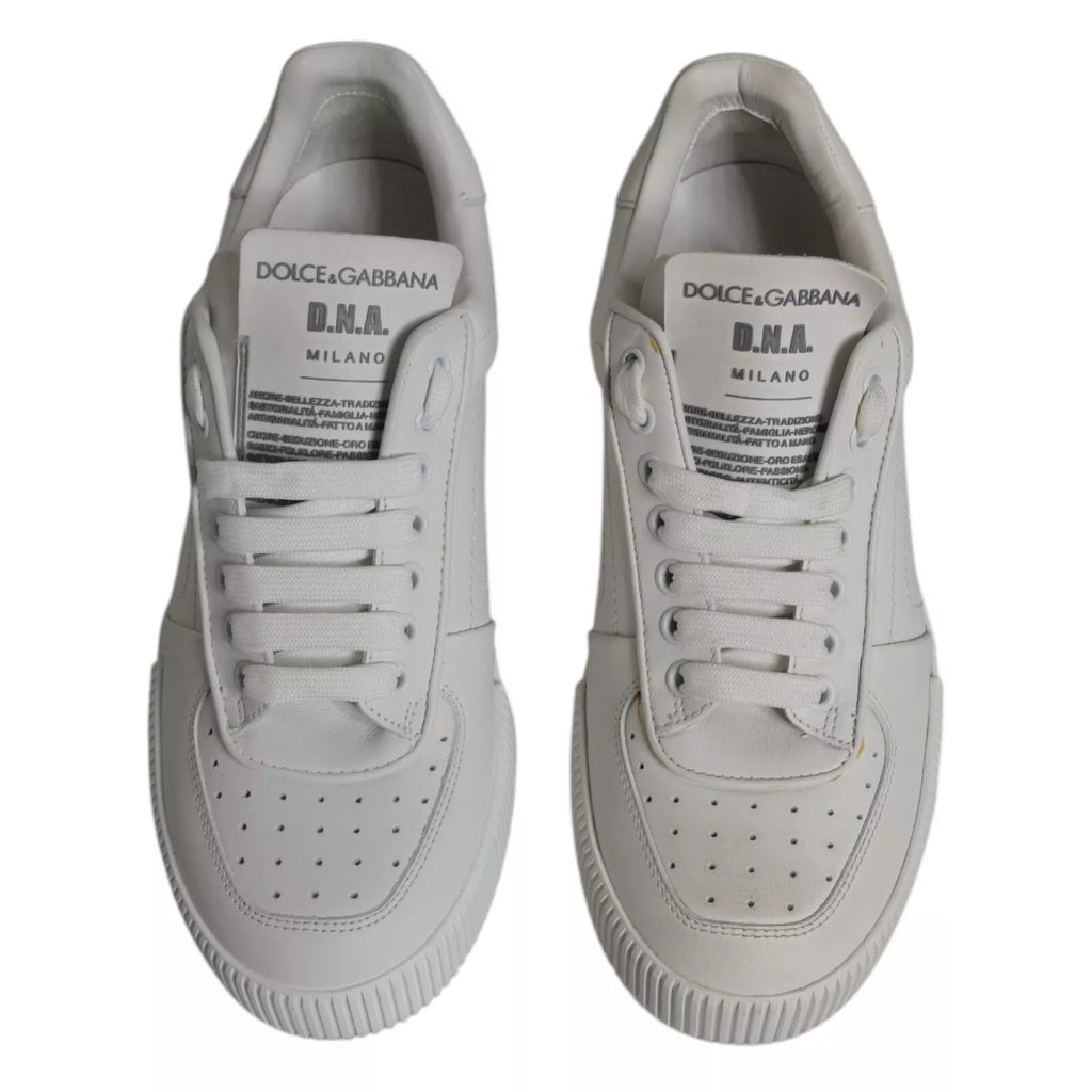 Weiße Miami Leder Low Top Sneakers Schuhe