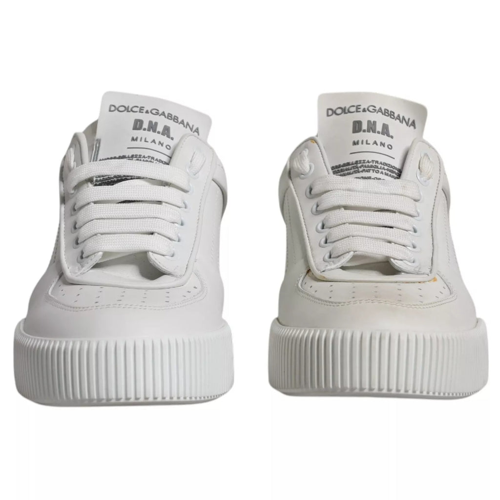 Weiße Miami Leder Low Top Sneakers Schuhe