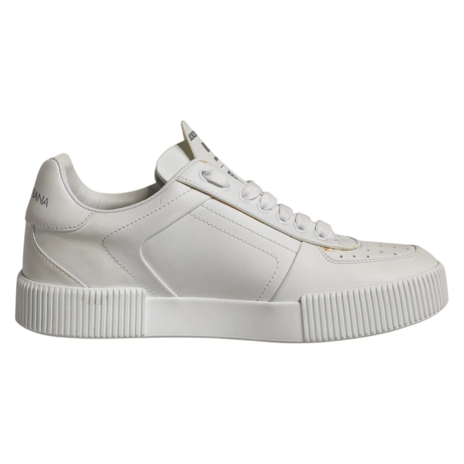 Weiße Miami Leder Low Top Sneakers Schuhe