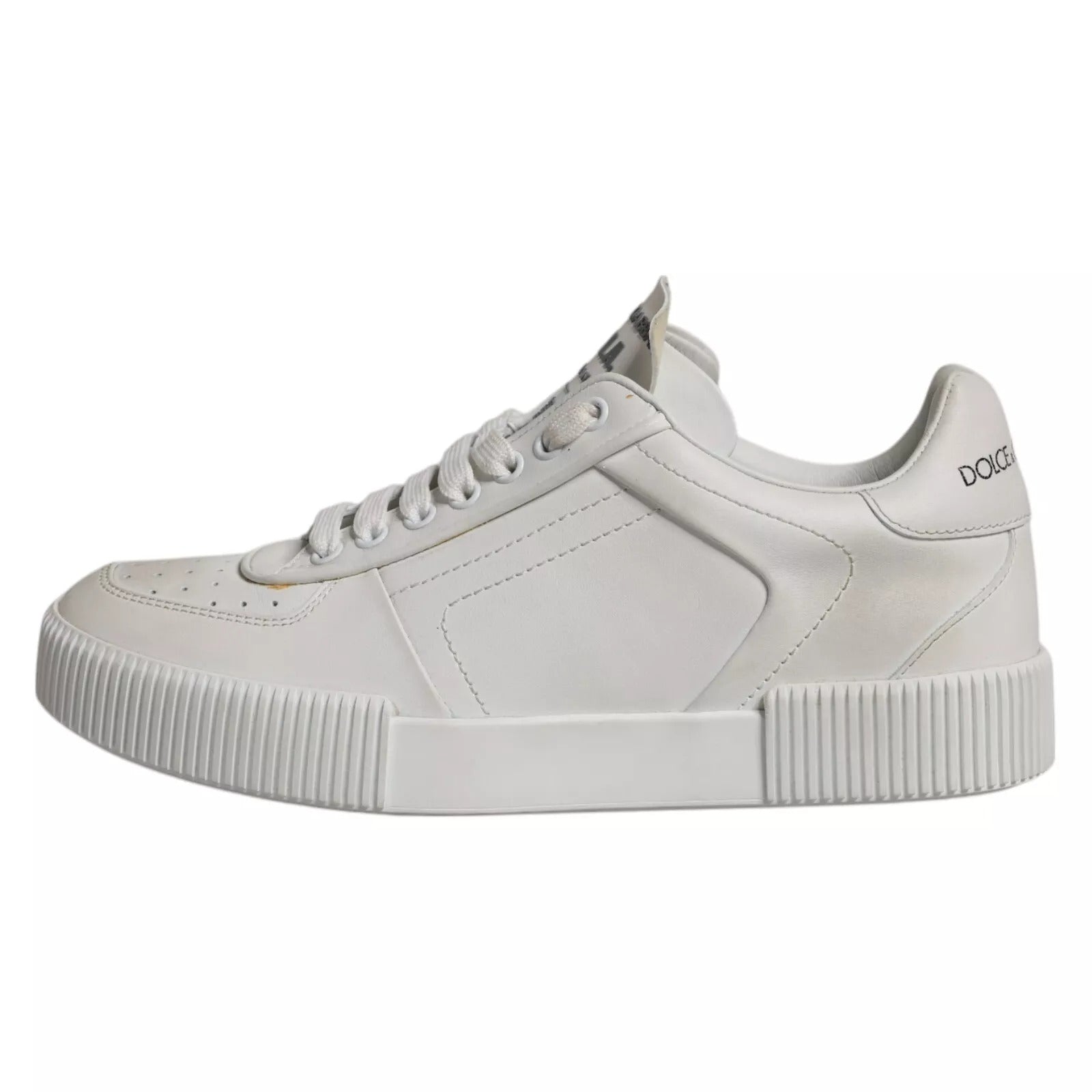 Weiße Miami Leder Low Top Sneakers Schuhe