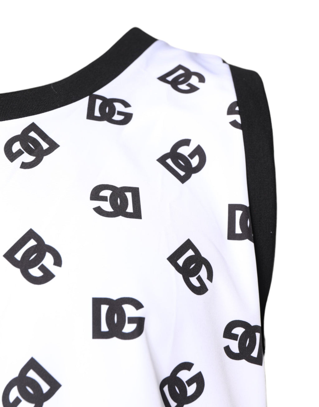 Dolce & Gabbana White Polyester Sleeveless DG Logo T-shirt