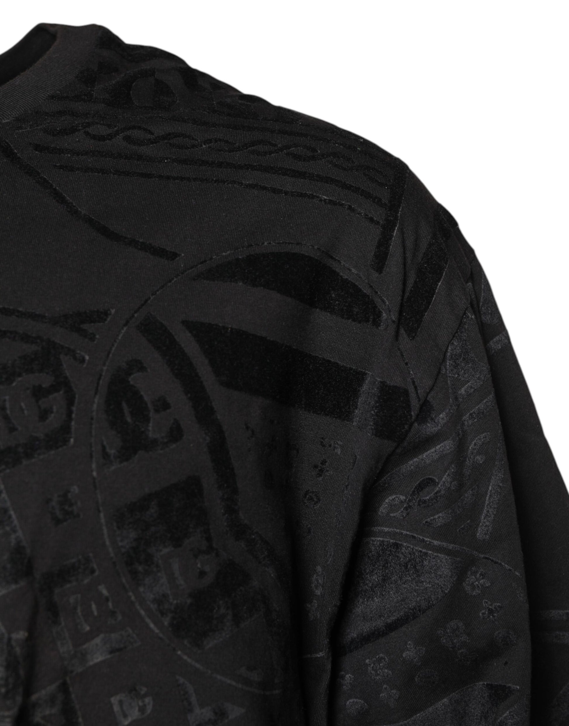 Dolce & Gabbana Black Cotton Bandana Logo Crew Neck T-shirt