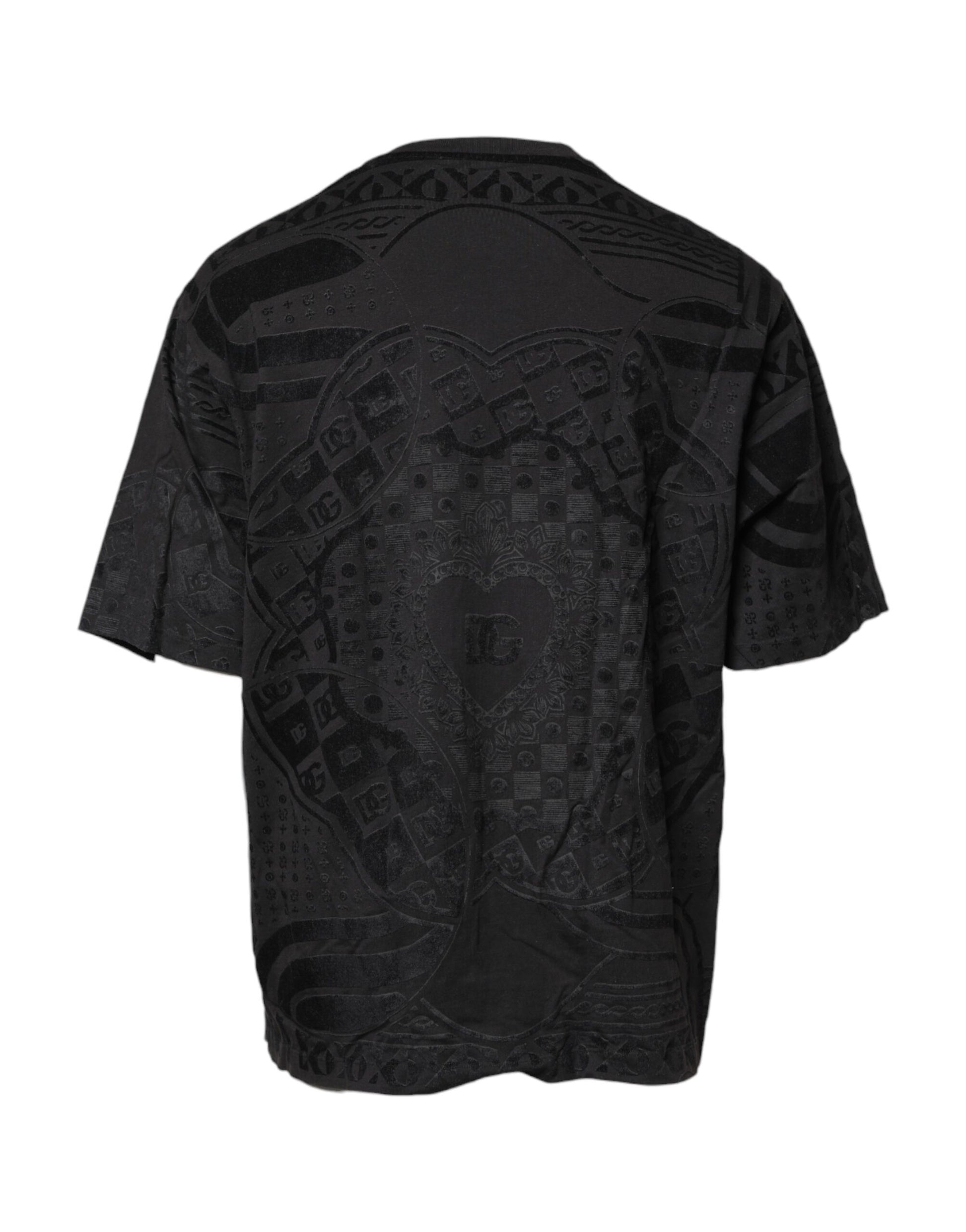 Dolce & Gabbana Black Cotton Bandana Logo Crew Neck T-shirt