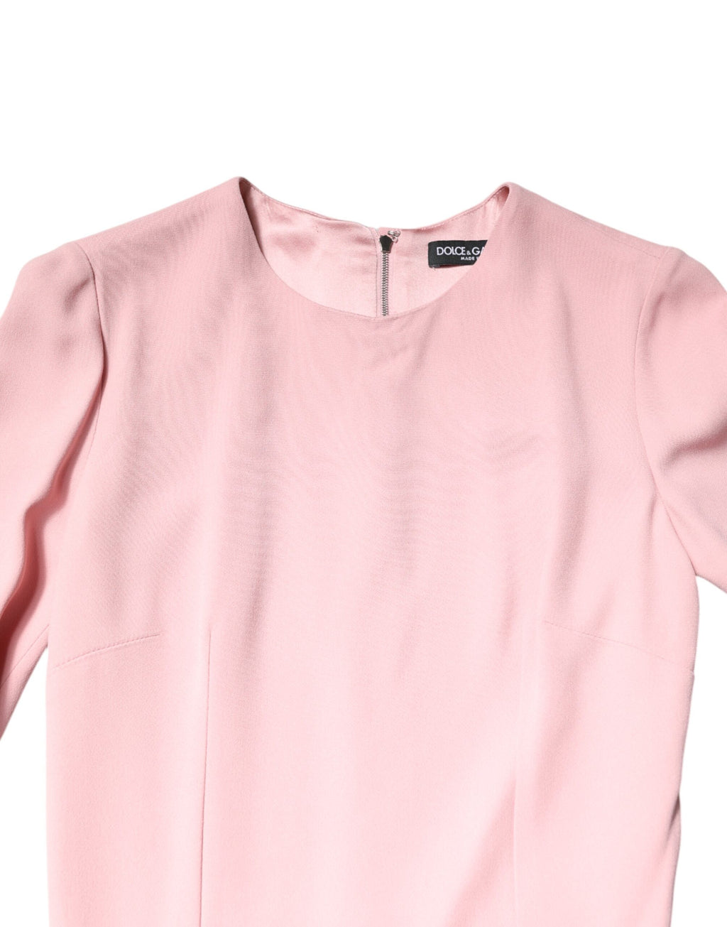 Dolce & Gabbana Pink Viscose 3/4 Sleeves Sheath Midi Dress