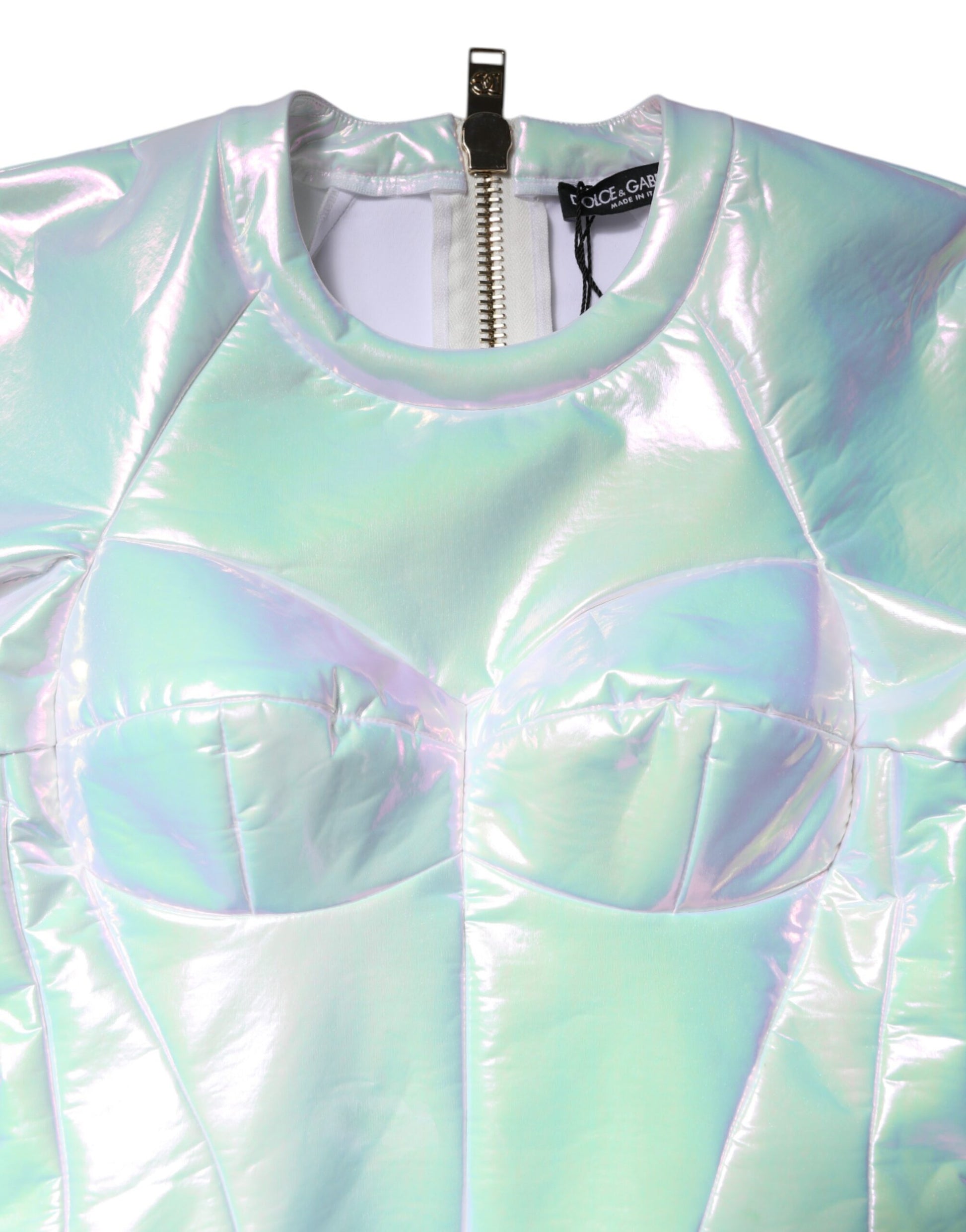 Dolce & Gabbana White Long Sleeves Bodycon Sheath Mini Dress