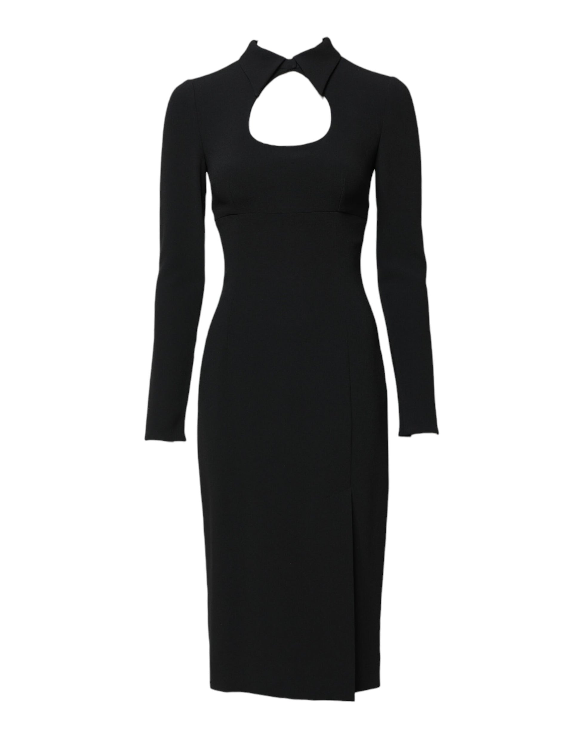 Dolce & Gabbana Black Long Sleeves Bodycon Sheath Midi Dress