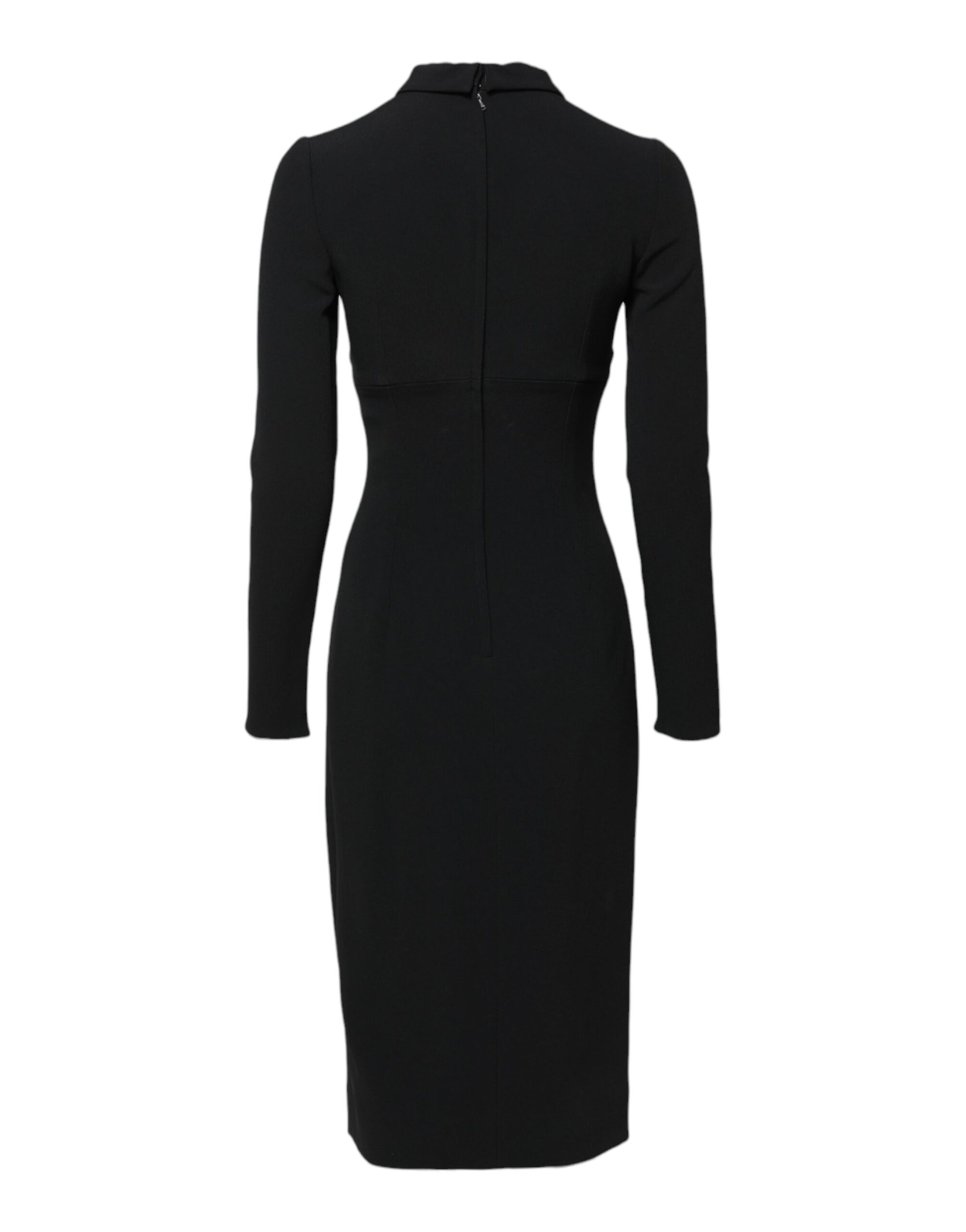 Dolce & Gabbana Black Long Sleeves Bodycon Sheath Midi Dress