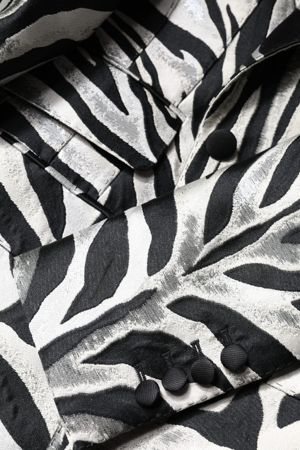 Schwarz-weiße Blazerjacke aus Polyester für Damen