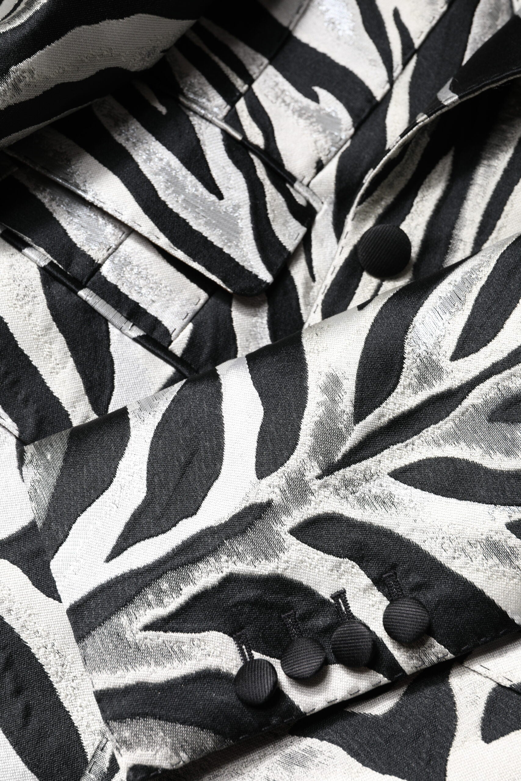 Schwarz-weiße Blazerjacke aus Polyester für Damen