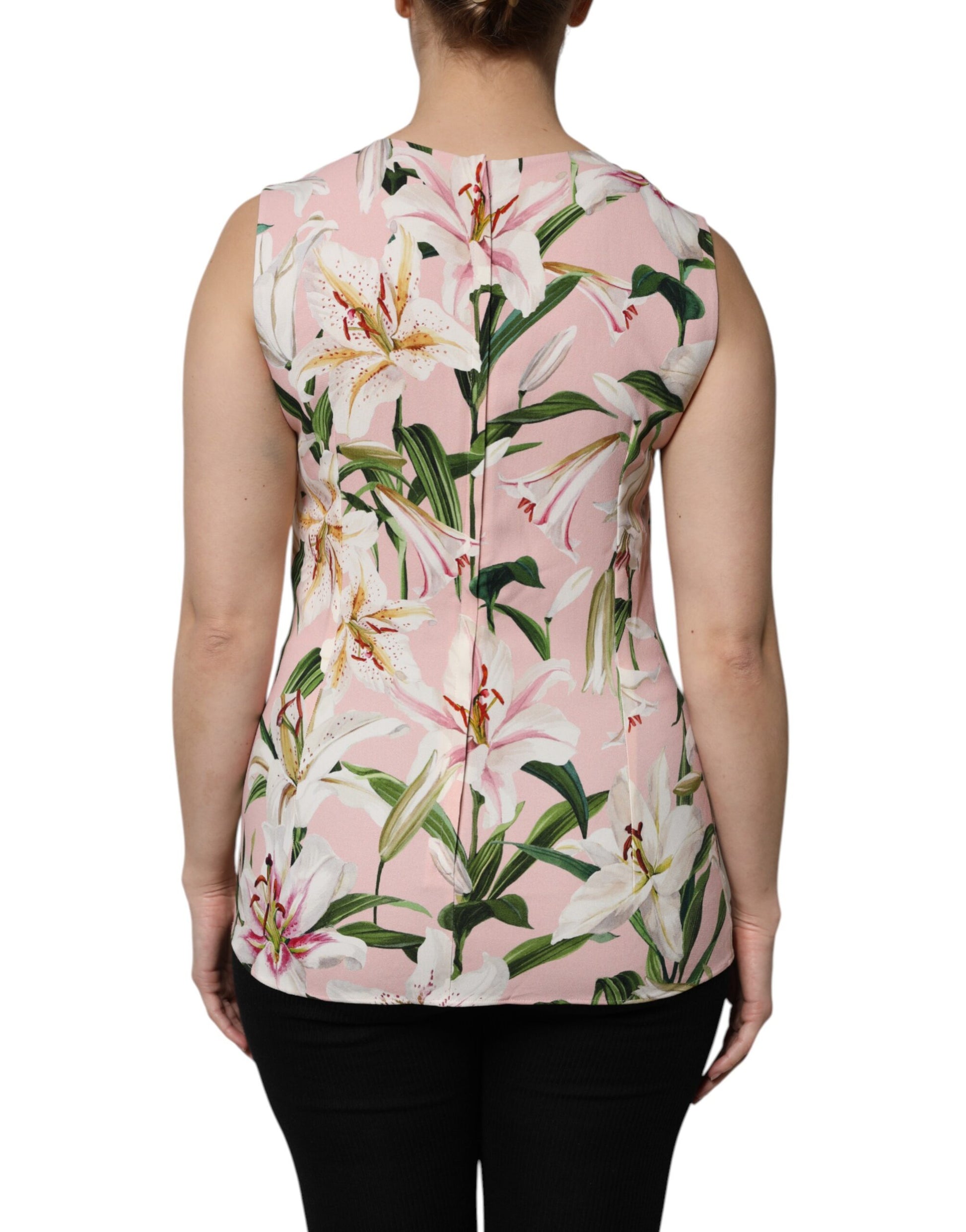 Mehrfarbiges Tanktop mit Rundhalsausschnitt und Blumenmuster
