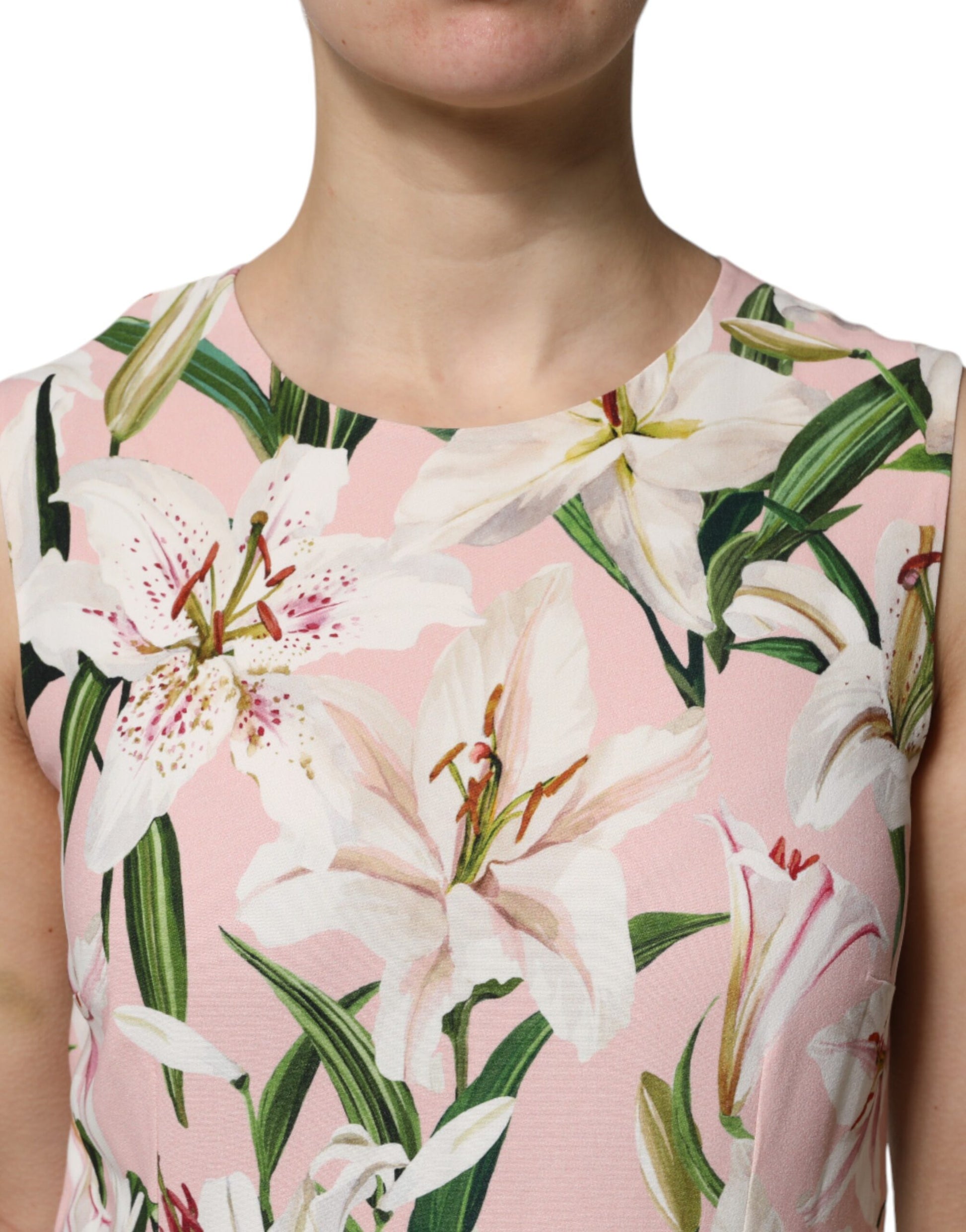 Mehrfarbiges Tanktop mit Rundhalsausschnitt und Blumenmuster