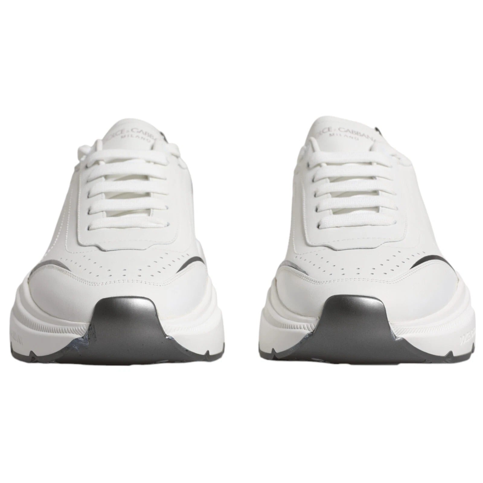 Weiß Silber DAYMASTER Leder Sneakers Schuhe