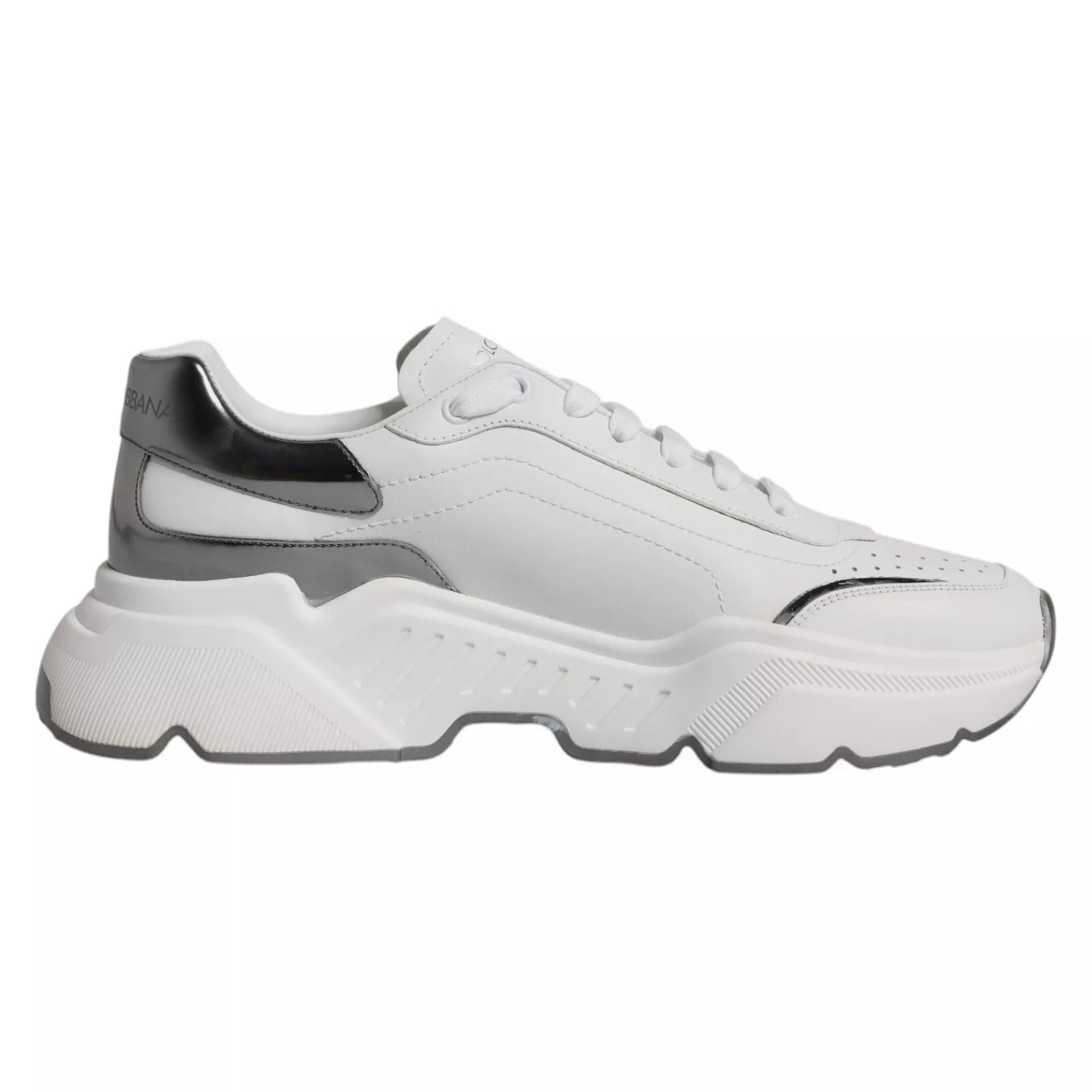 Weiß Silber DAYMASTER Leder Sneakers Schuhe