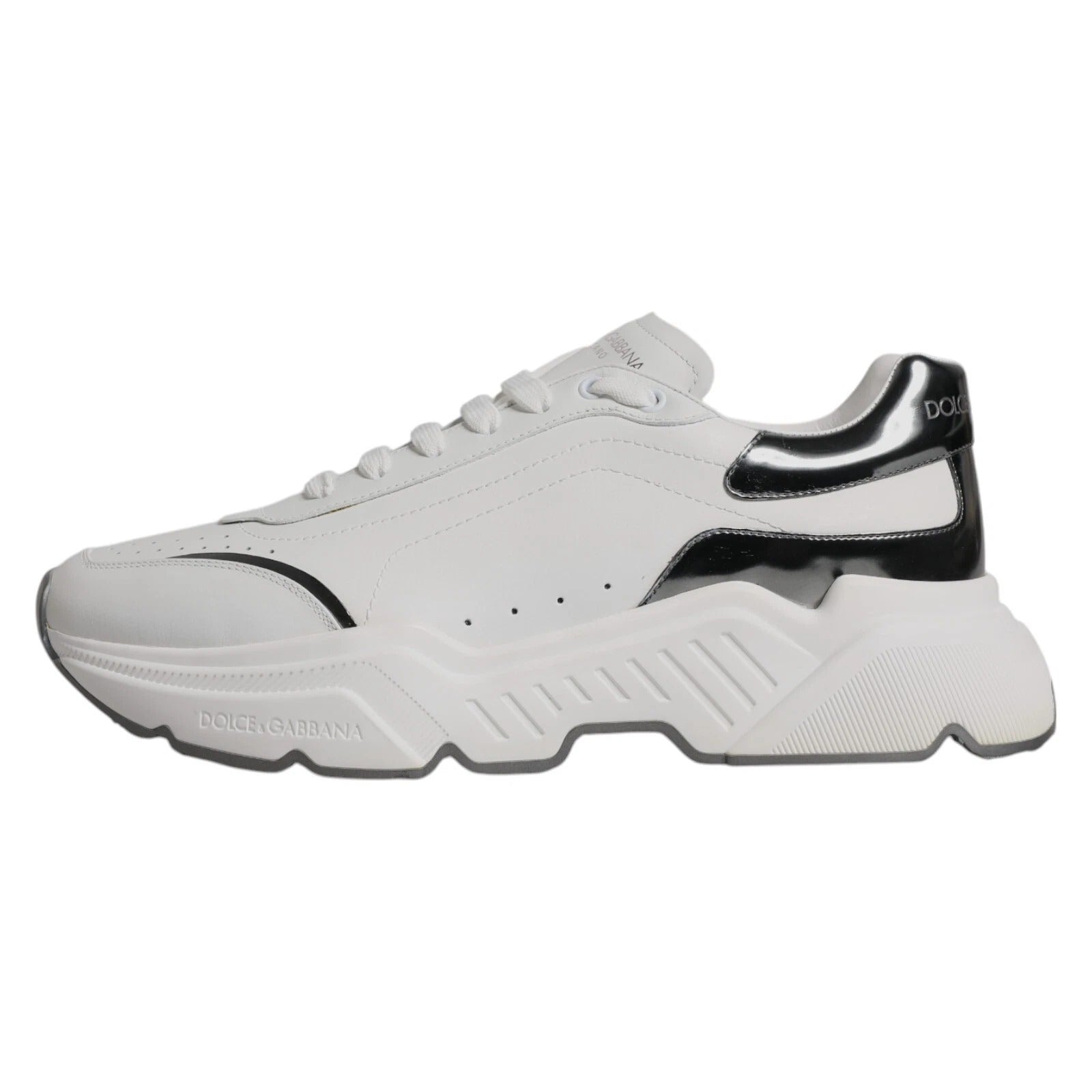 Weiß Silber DAYMASTER Leder Sneakers Schuhe