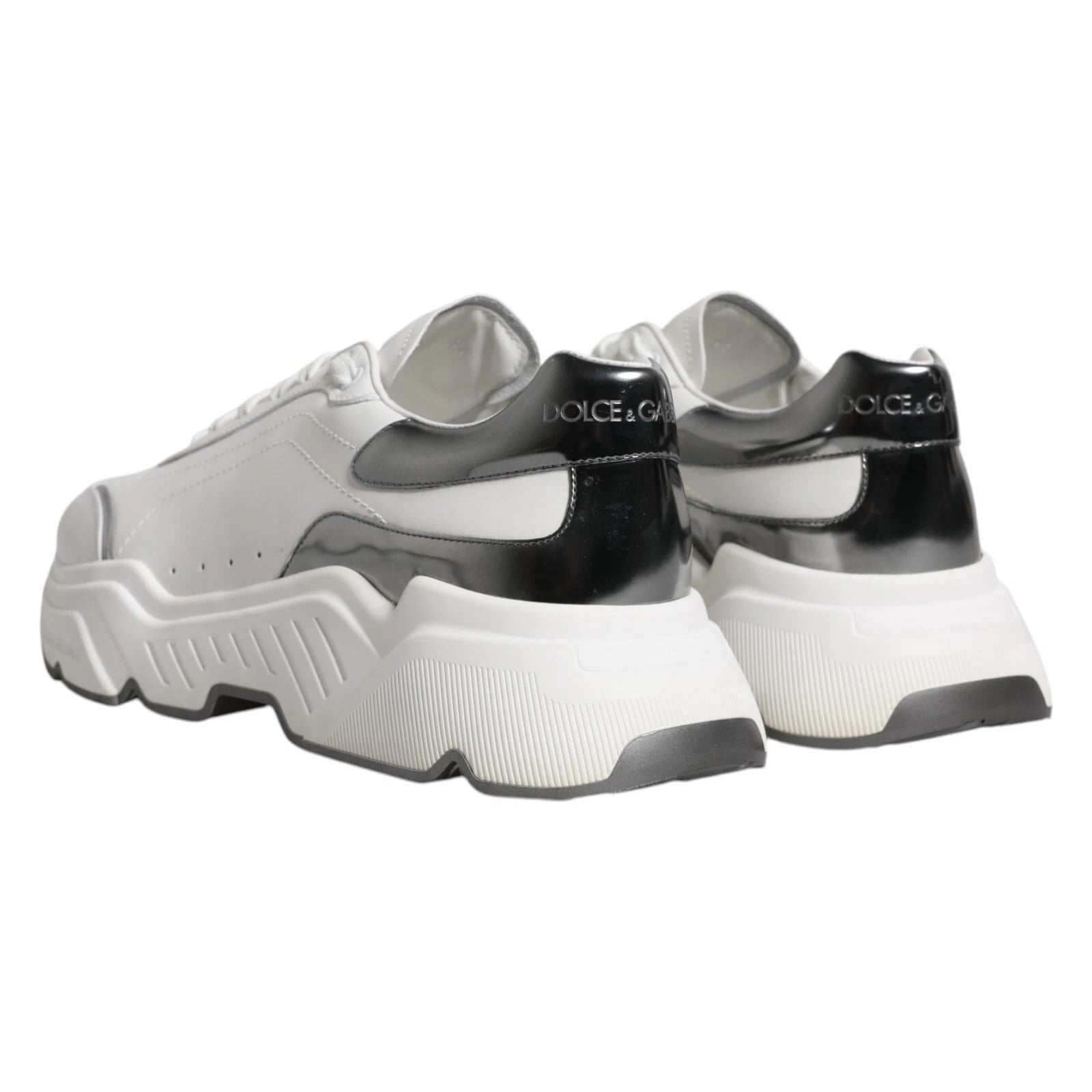 Weiß Silber DAYMASTER Leder Sneakers Schuhe