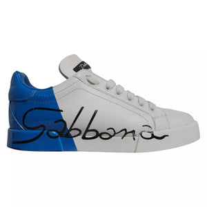Weiß Blau Logo Portofino Sneakers Schuhe