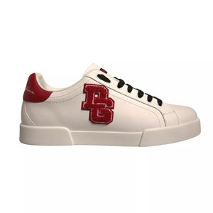 Weiße Low-Top-Sneaker aus Leder mit DG-Logo
