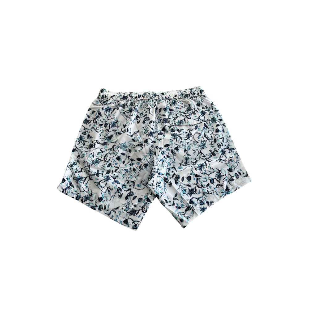 Weiße Polyester-Badeshorts für Herren