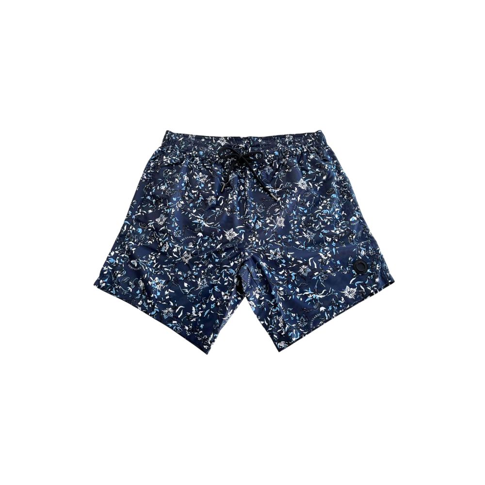 Blaue Polyester-Badeshorts für Herren