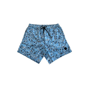 Light Blue Polyester Men Swim Short