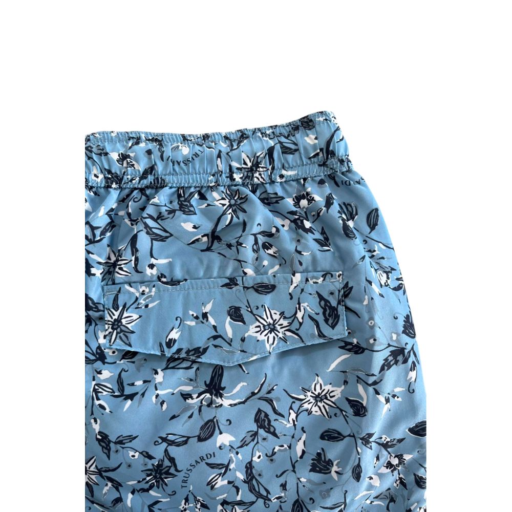 Hellblaue Polyester-Badeshorts für Herren