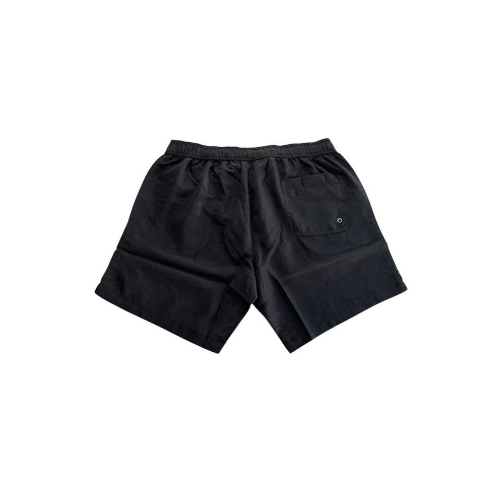 Schwarze Polyester-Badeshorts für Herren