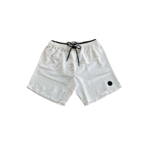 Weiße Polyester-Badeshorts für Herren