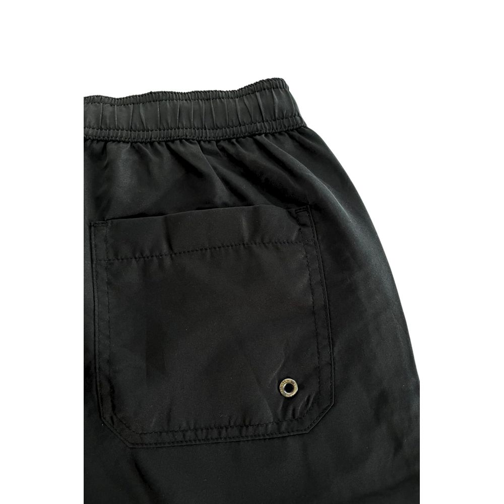 Schwarze Polyester-Badeshorts für Herren