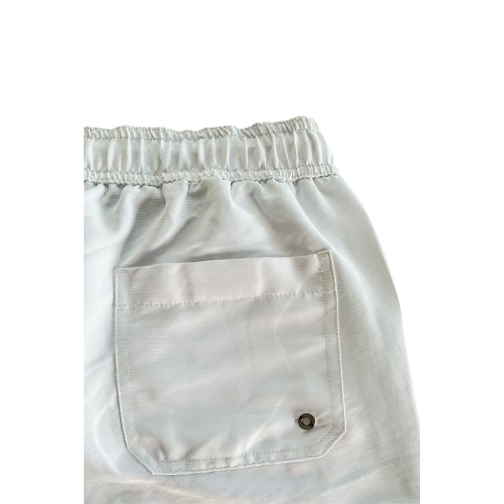 Weiße Polyester-Badeshorts für Herren
