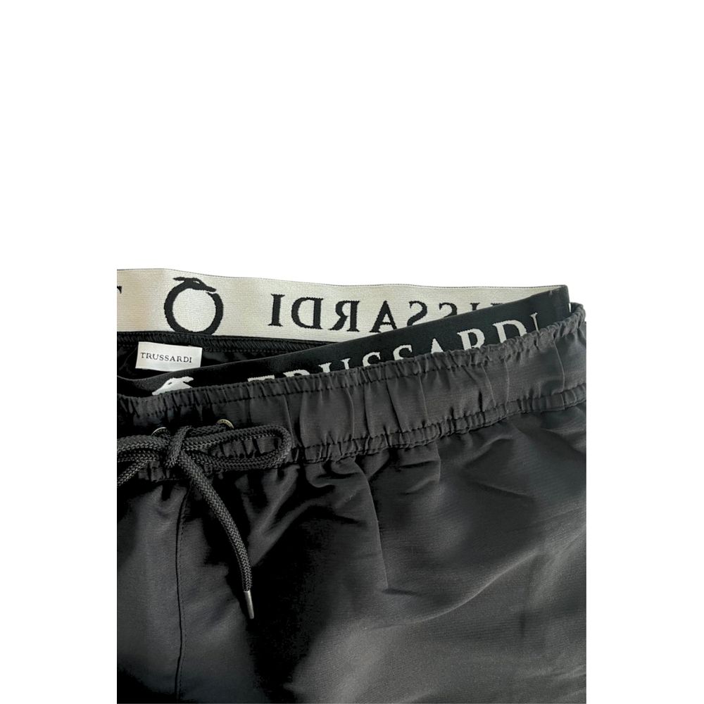 Schwarze Polyester-Badeshorts für Herren