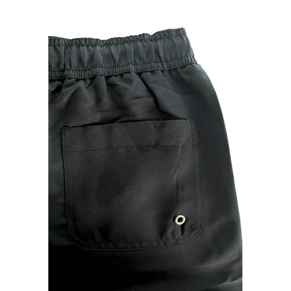 Schwarze Polyester-Badeshorts für Herren