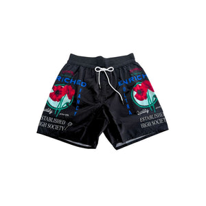 Schwarze Polyester-Badeshorts für Herren