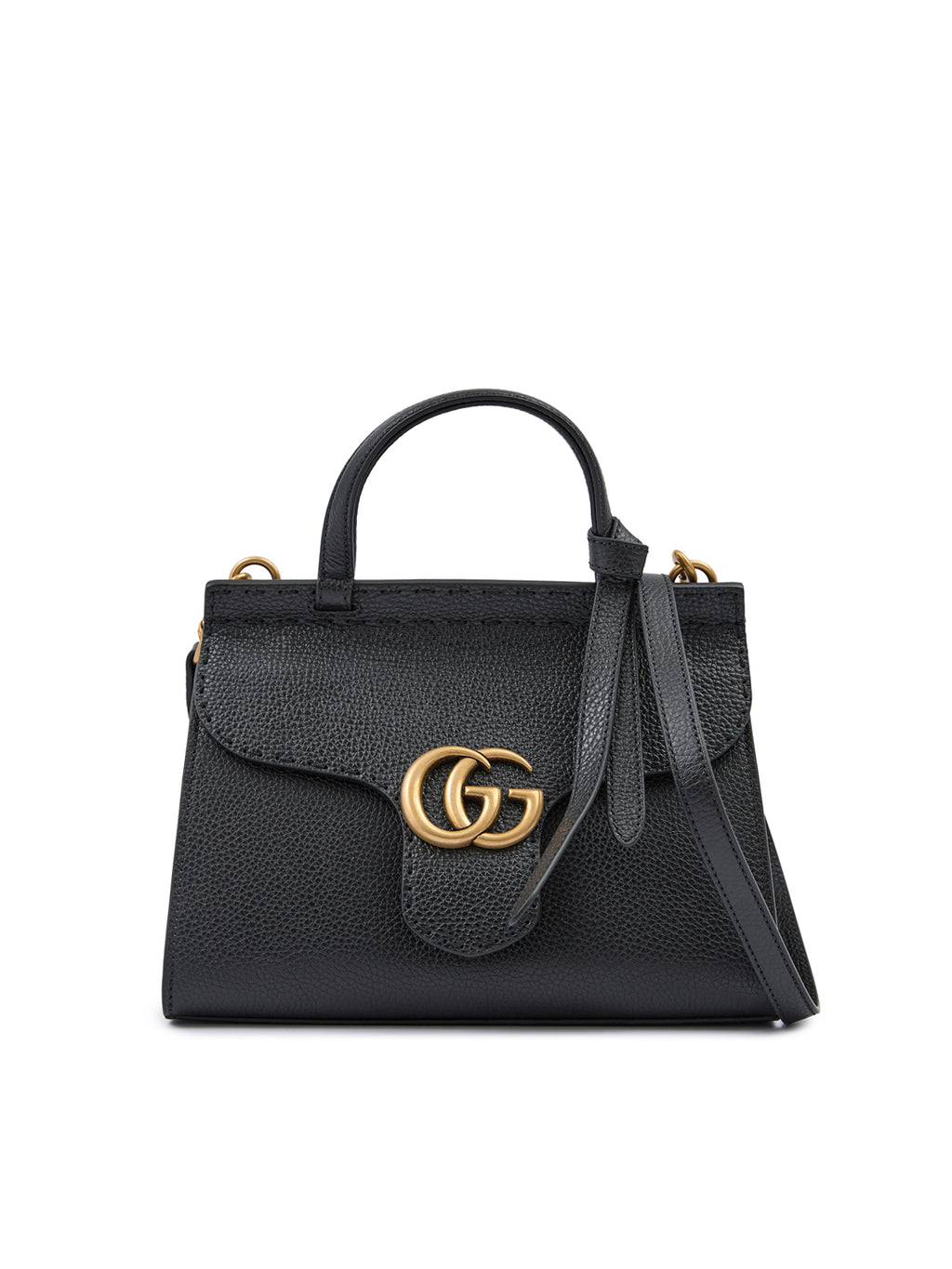 Schwarze GG Marmont Handtasche aus Leder
