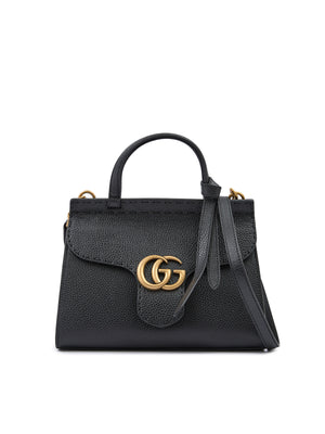 Schwarze GG Marmont Handtasche aus Leder