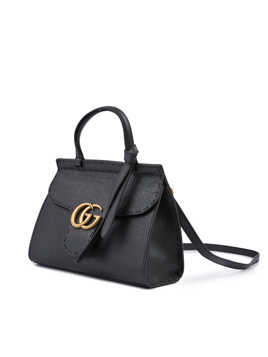 Schwarze GG Marmont Handtasche aus Leder