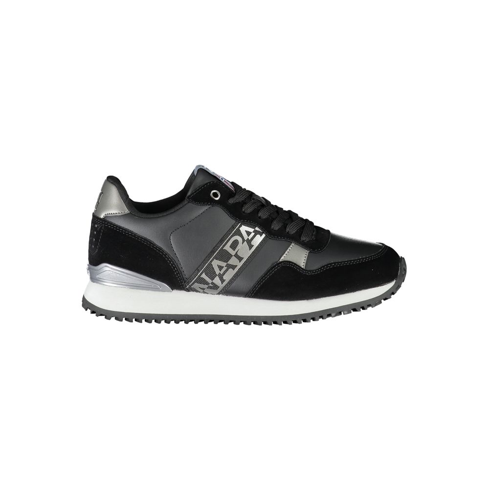 Schicke schwarze Schnür-Sneaker mit Kontrastdetail