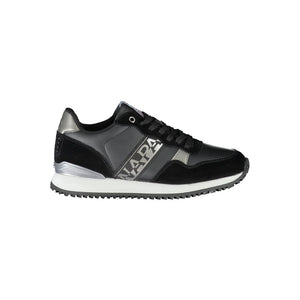 Schicke schwarze Schnür-Sneaker mit Kontrastdetail