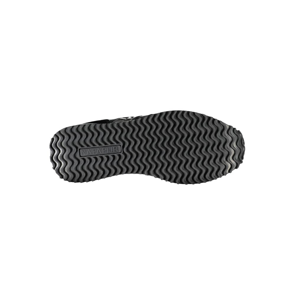 Schicke schwarze Schnür-Sneaker mit Kontrastdetail
