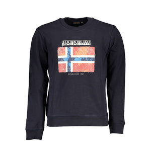 Blauer Baumwollpullover für Herren