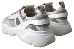 Sneakers Weiß Beige Leder Sport DAYMASTER Schuhe