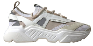Sneakers Weiß Beige Leder Sport DAYMASTER Schuhe