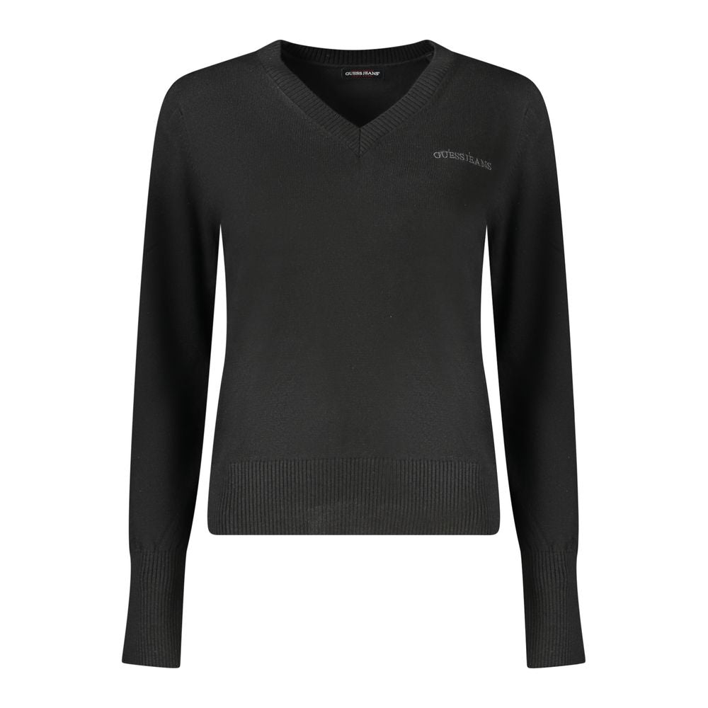 Schwarzer Polyester-Damenpullover
