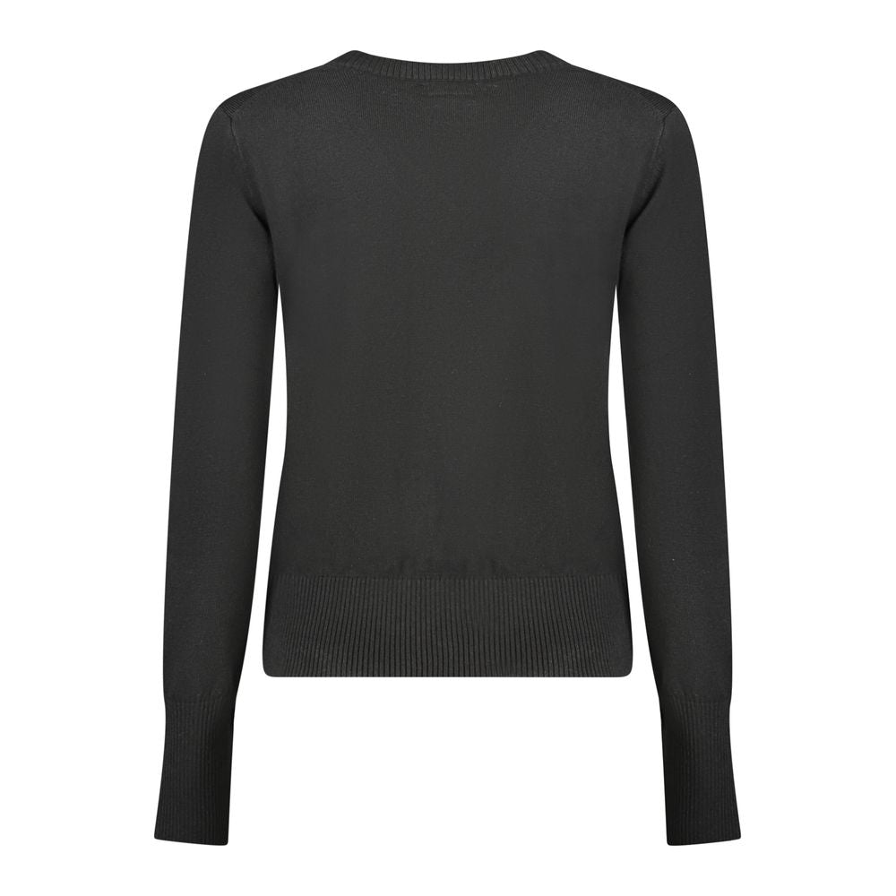 Schwarzer Polyester-Damenpullover