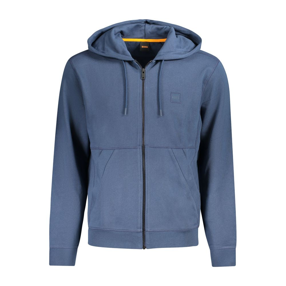 Blauer Baumwollpullover