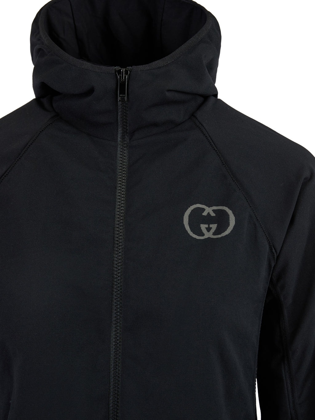 Black Polyamide Hoodie Sweatshirt